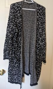 Long Leopard Print Cardigan 2X